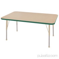 ECR4Kids 30in x 48in Rectangle Everyday T-Mold Adjustable Activity Table Maple/Maple/Navy - Standard Swivel   565360512